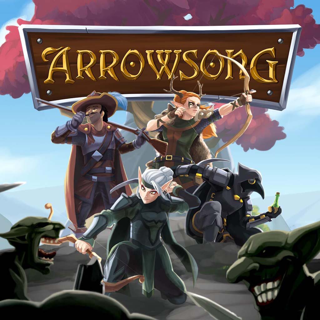 Arrowsong game artwork with fantasy archers facing creatures