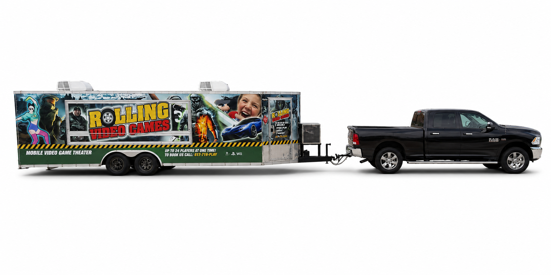 Rolling Video Games of Massachusetts trailer and truck from the company photo library